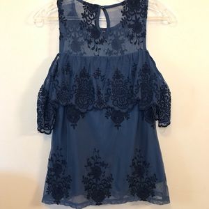 Lace Cold-Shoulder Blouse